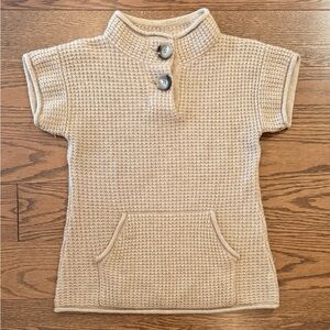 Valette Tan Knit Sweater with Button Detail